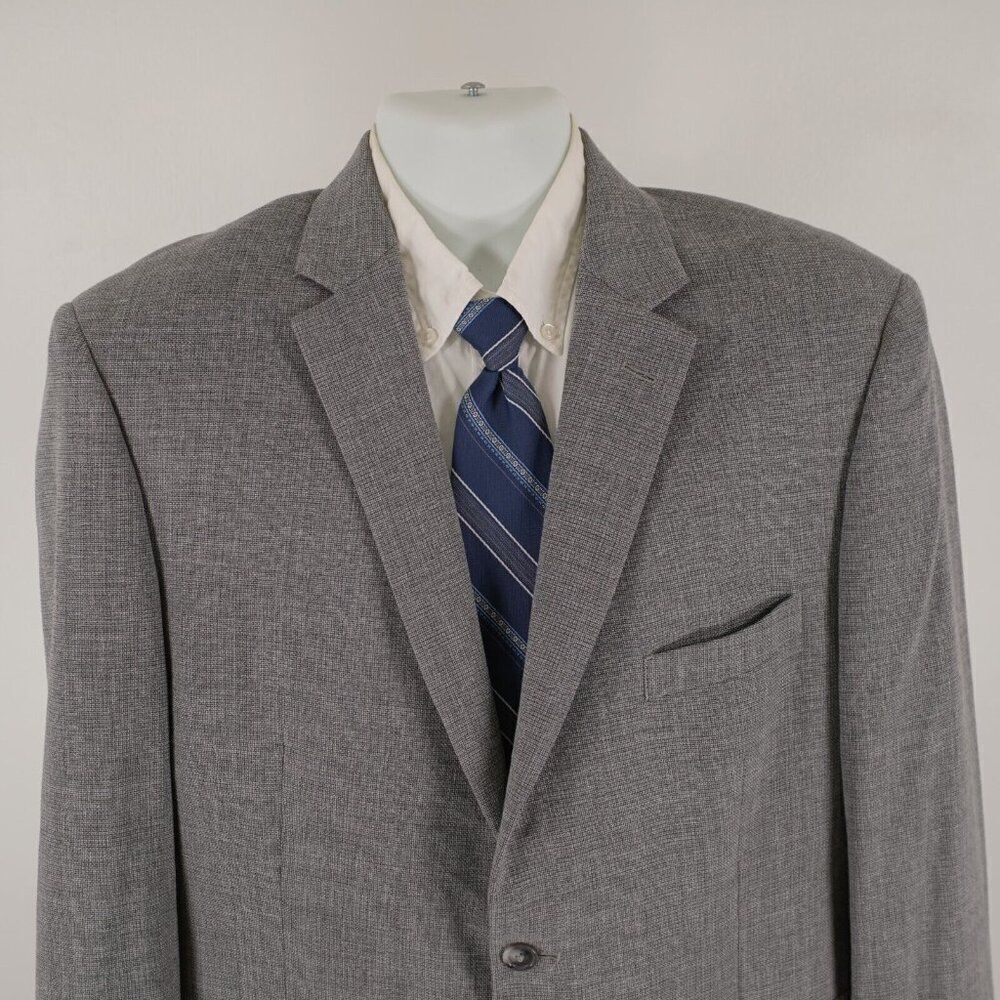 Jos A Bank Traveler's Textured Wool Gray Basketweave 2 Button Sport Coat‎ 42R